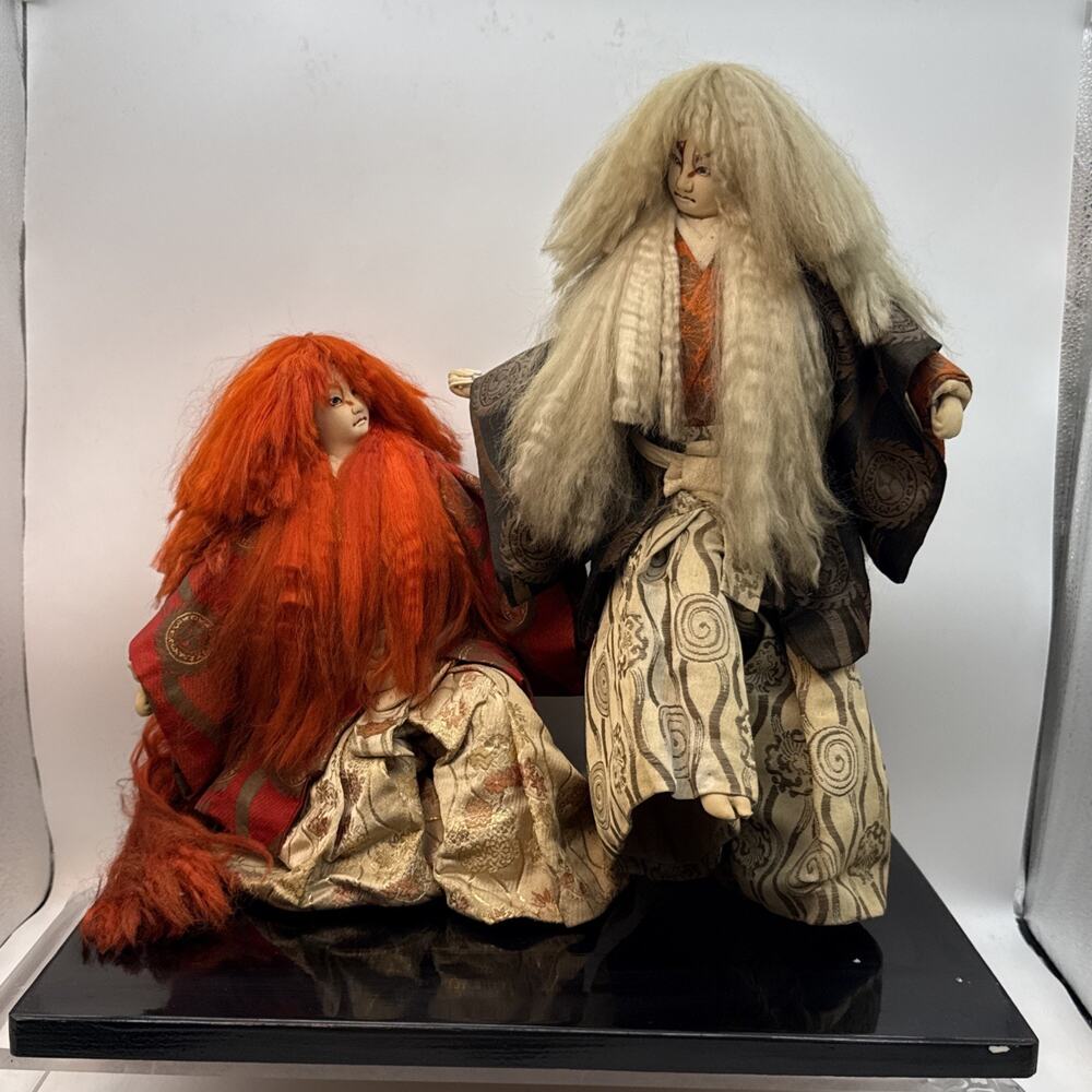 Vintage Doll Japanese Kabuki Renjishi Lion Dancers…